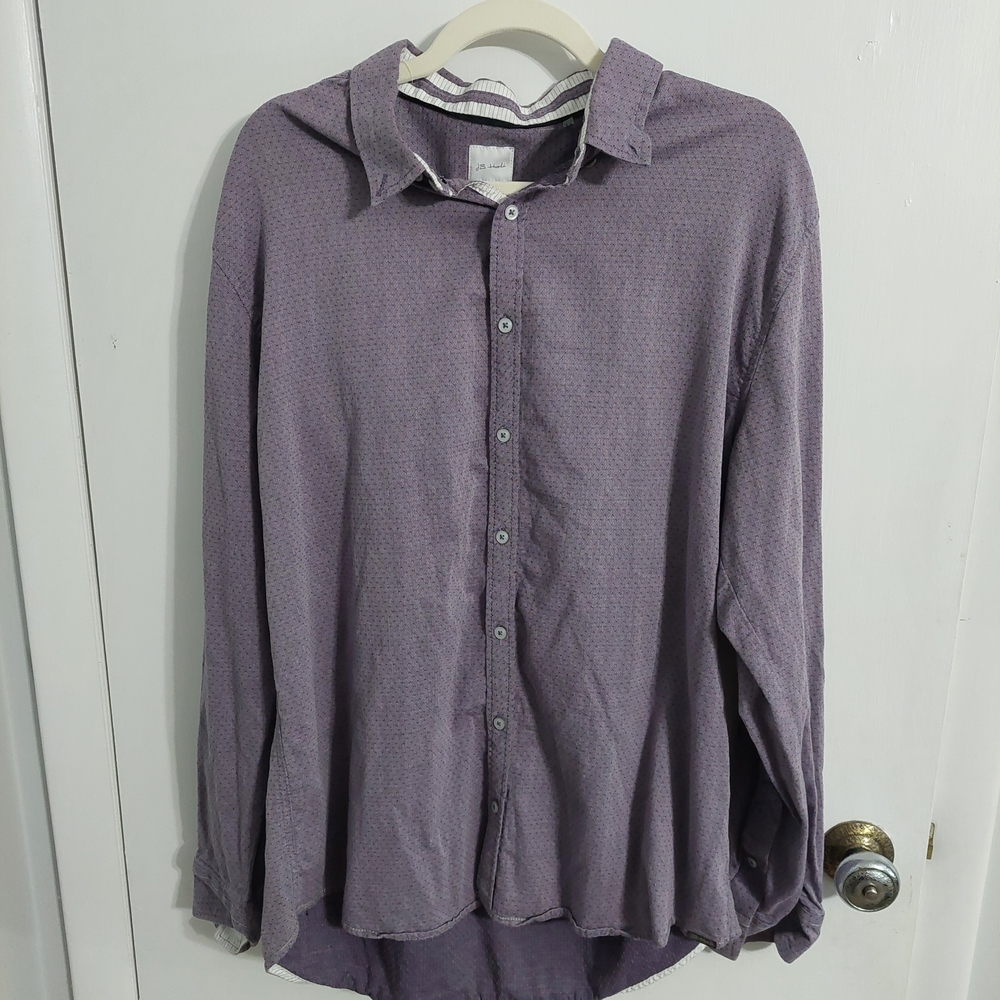 Casual Men's Purple Button Down Shirt